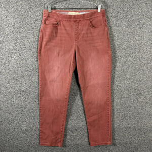 Soft Surroundings Women's Size Large Pink Ultimate Denim Pull On Straight Pant